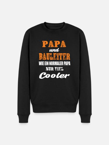 Papa und Bauleiter - Männer Premium Bio Pullover - Schwarz