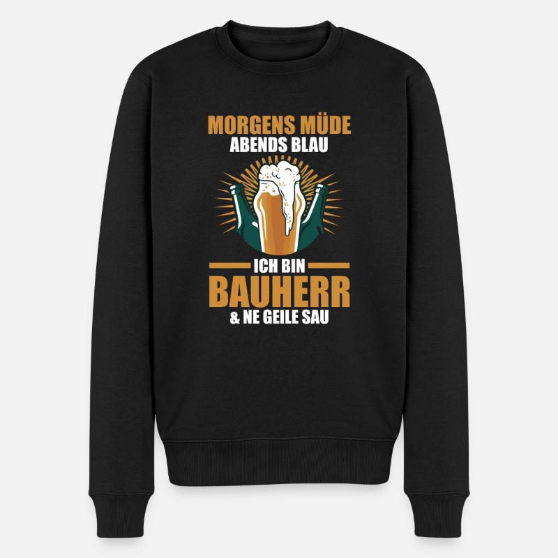 Bauherr - Männer Premium Bio Pullover - Schwarz