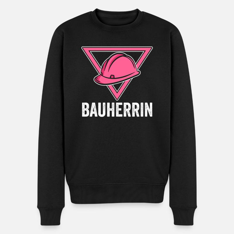 Bauherrin - Männer Premium Bio Pullover - Schwarz