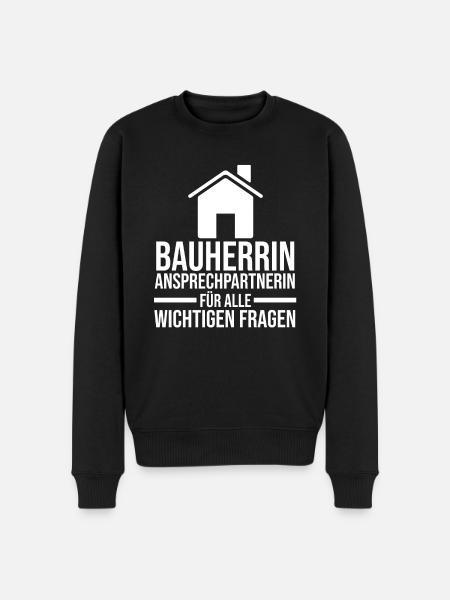 Bauherrin - Männer Premium Bio Pullover - Schwarz