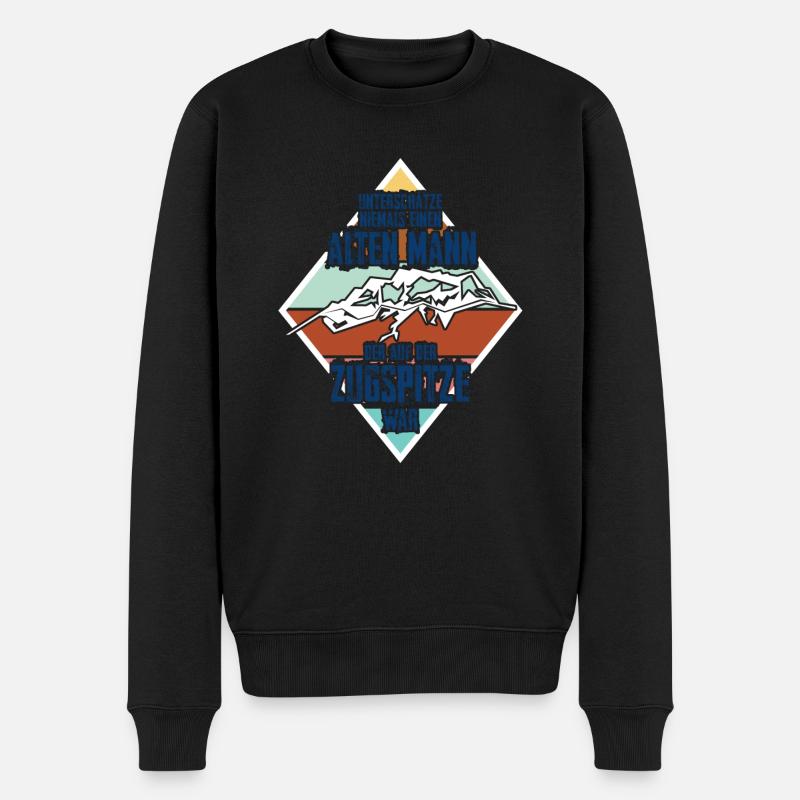 Zugspitze Berge - Männer Premium Bio Pullover - Schwarz