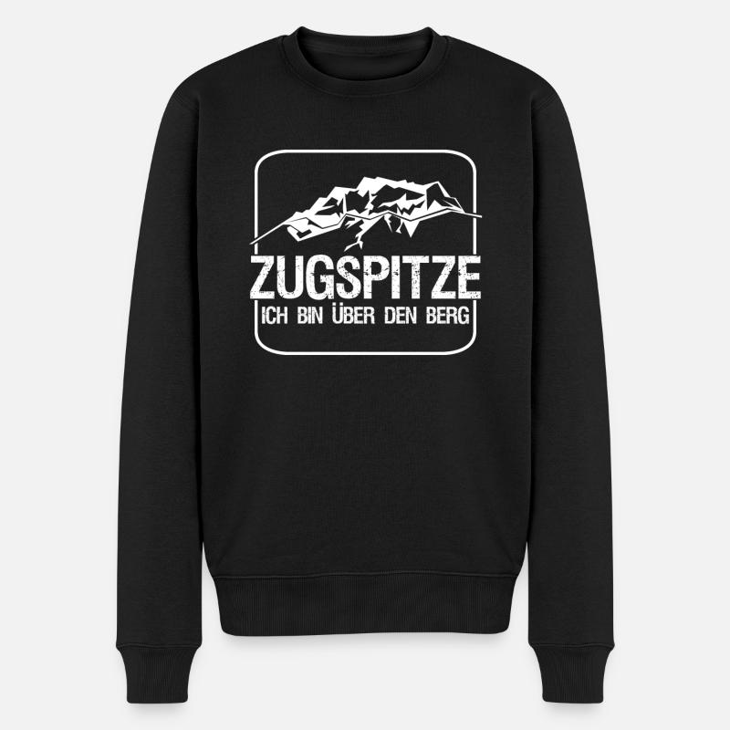 Zugspitze Witz Berge Bergsteiger - Männer Premium Bio Pullover - Schwarz