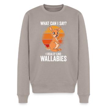 Wallaby Better Than Therapy - Men's Premium Organic Jumper - taupe - Front - Nico (187cm)