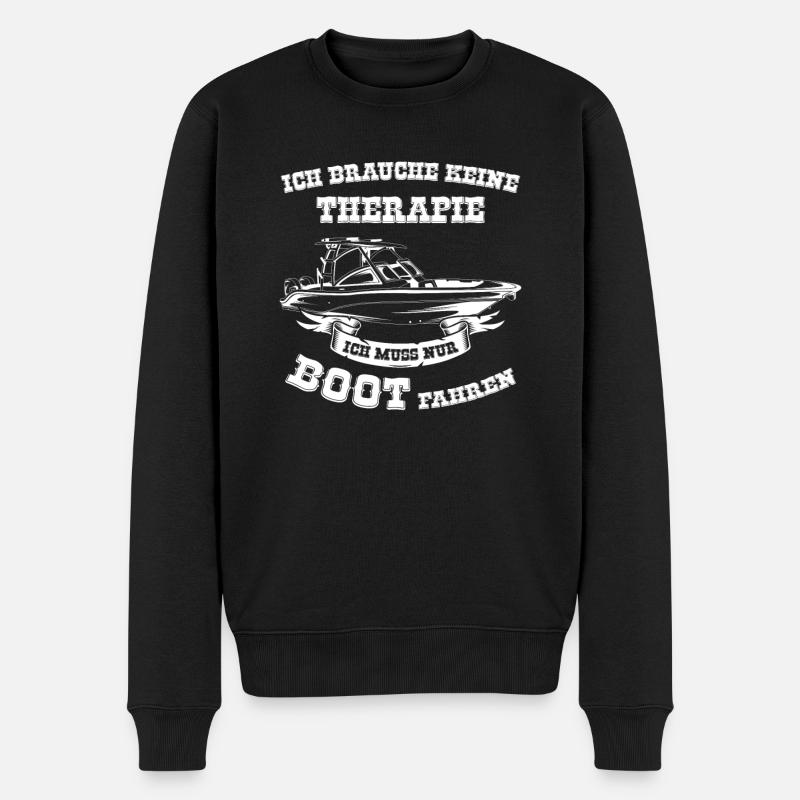 Kapitän Segeln Bootfahren Geschenk - Männer Premium Bio Pullover - Schwarz