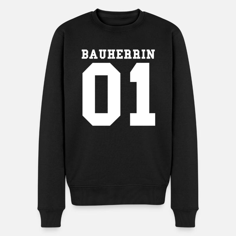 Bauherrin - Männer Premium Bio Pullover - Schwarz