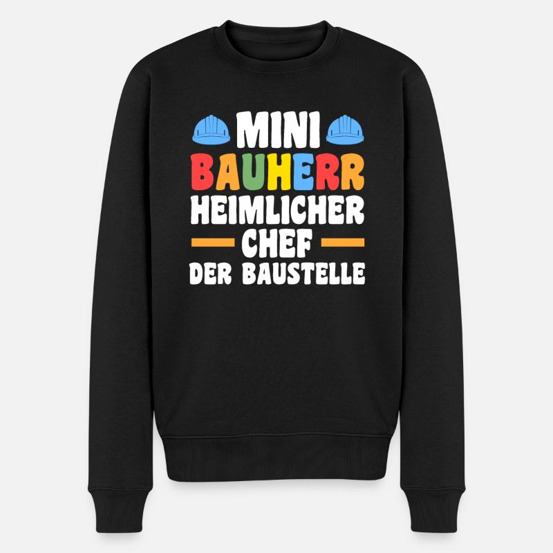Bauherr - Männer Premium Bio Pullover - Schwarz