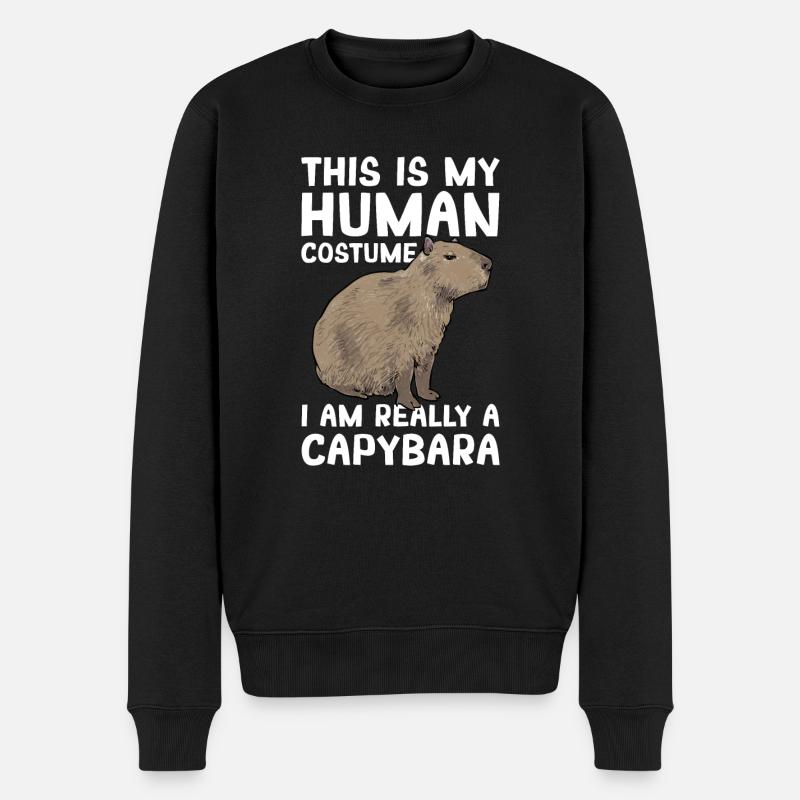 Capybara Nagetier - Männer Premium Bio Pullover - Schwarz