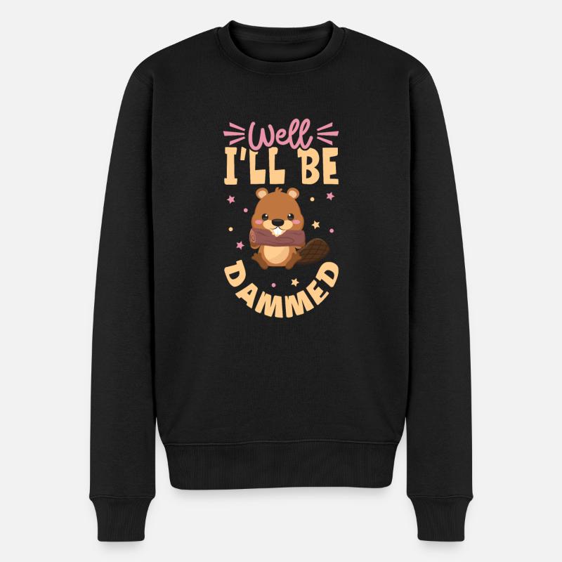 Biber Fan Biber Liebhaber Lustiges Biber Geschenk - Männer Premium Bio Pullover - Schwarz