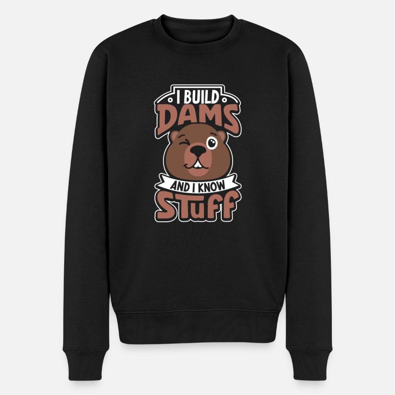 Biber Fan Biber Liebhaber Lustiges Biber Geschenk - Männer Premium Bio Pullover - Schwarz