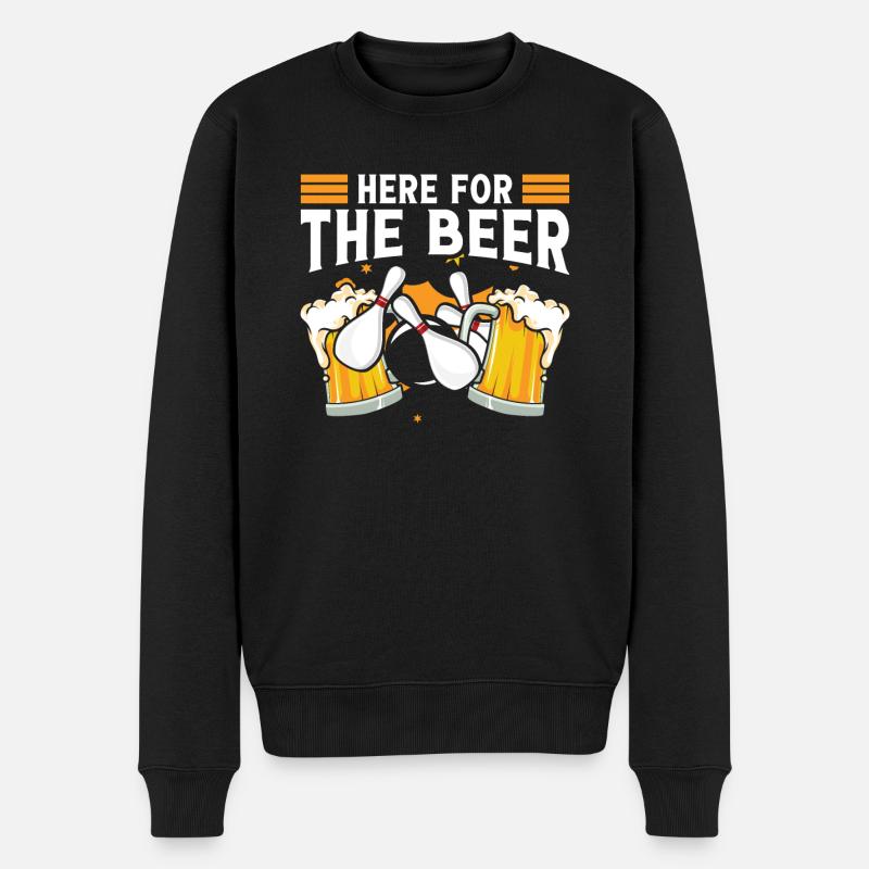 Beer Bowling Design - Männer Premium Bio Pullover - Schwarz