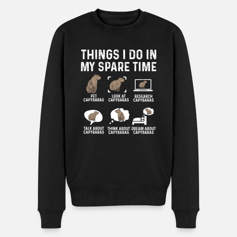 Capybara Nagetier - Männer Premium Bio Pullover - Schwarz