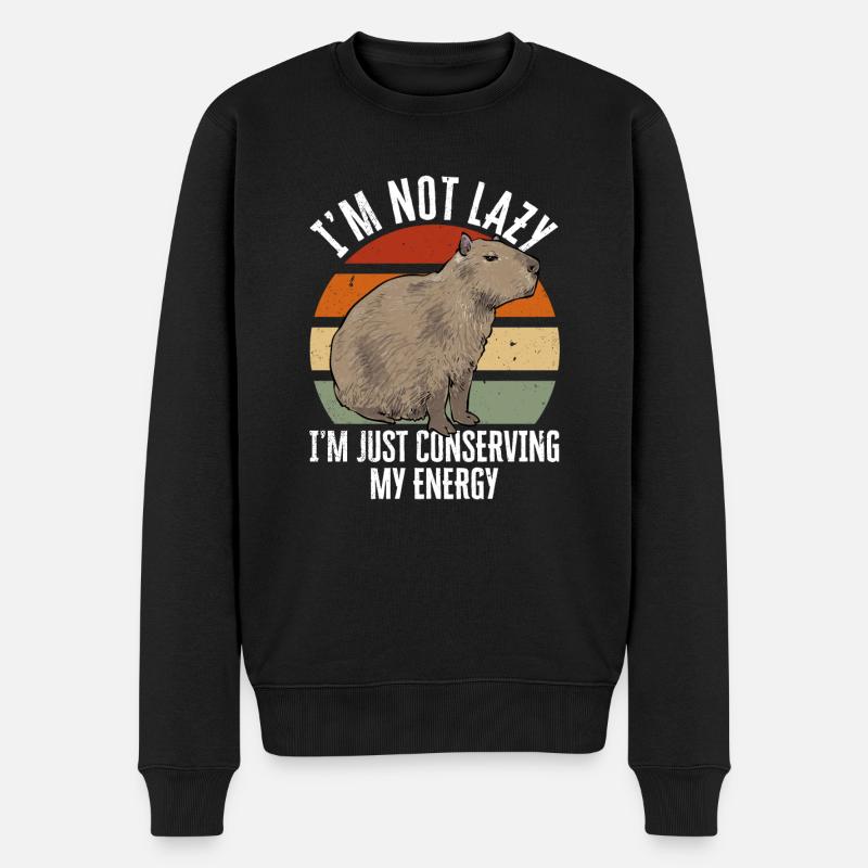 Capybara Nagetier - Männer Premium Bio Pullover - Schwarz