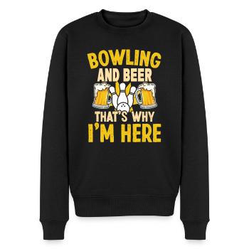 Bowling and Beer bowling Design - Männer Premium Bio Pullover - Schwarz - Vorne - Nico (187cm)