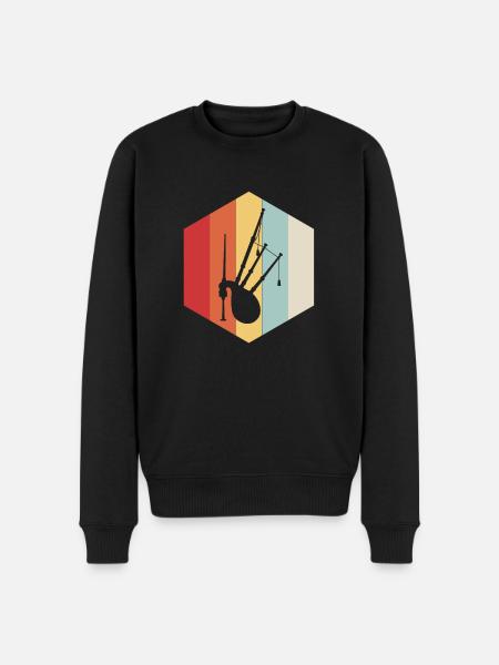 Retro Bagpipe Silhouette - Men's Premium Organic Jumper - black