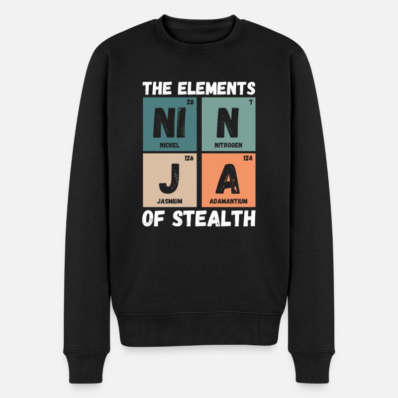 Die Elemente Der Tarnung - Männer Premium Bio Pullover - Schwarz