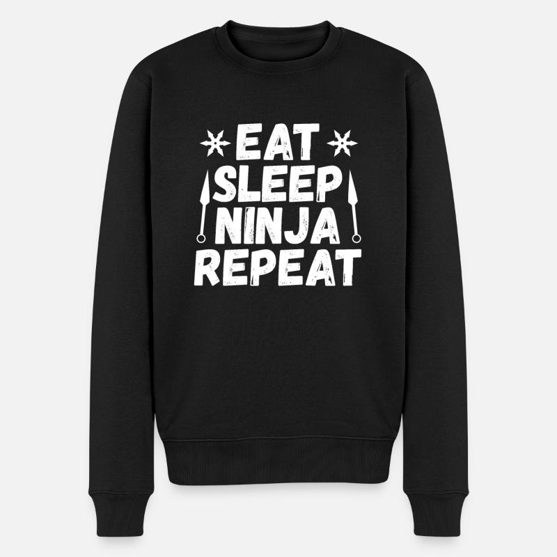 Manger Sommeil Ninja Répétition - Pull Premium bio Homme - noir