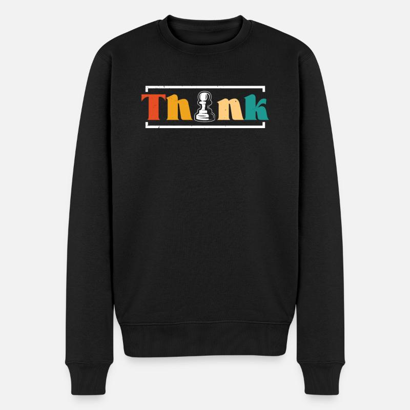 Think Chess Design - Männer Premium Bio Pullover - Schwarz