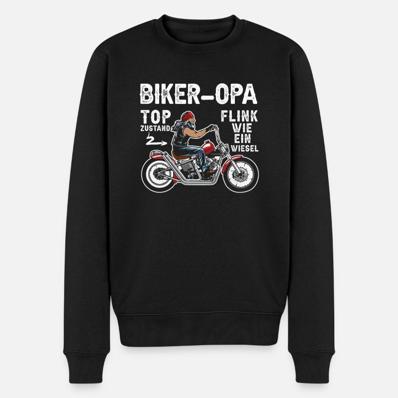 Motorrad Opa Motorradfahrer Biker Opa Top Zustand - Männer Premium Bio Pullover - Schwarz
