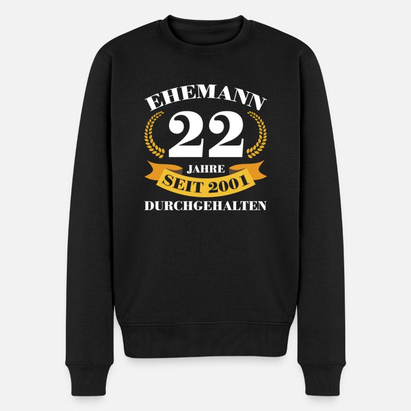 22. Hochzeitstag Ehemann Bronzehochzeit Geschenk - Männer Premium Bio Pullover - Schwarz