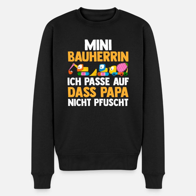 Bagger Bauherrin - Männer Premium Bio Pullover - Schwarz
