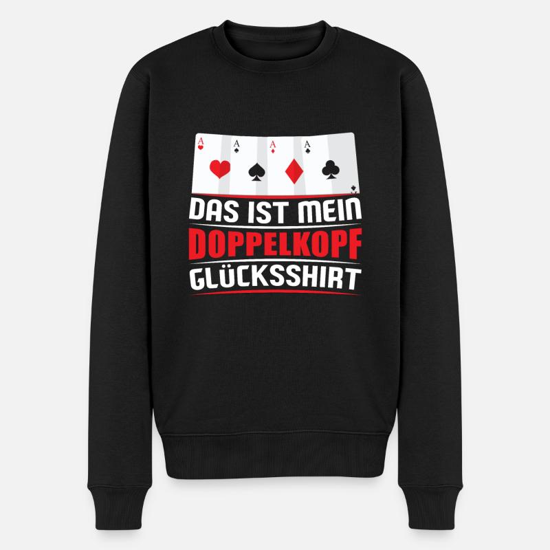 Doppelkopf Kartenspielen Doppelkopfspieler - Männer Premium Bio Pullover - Schwarz