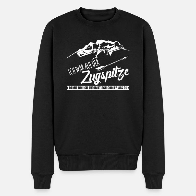 Zugspitze Berge Bergsteiger - Männer Premium Bio Pullover - Schwarz