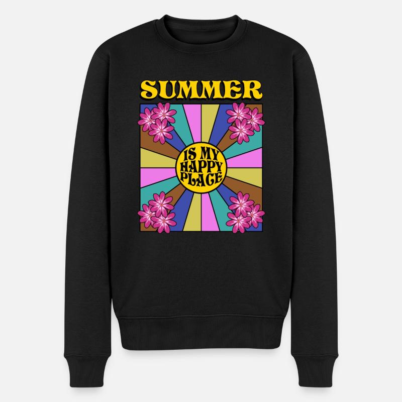 Soleil rétro d’été - Pull Premium bio Homme - noir