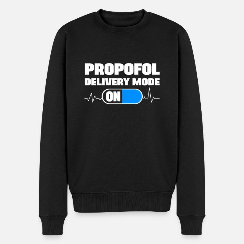 Funny Anesthesiologist Propofol Delivery Mode On - Männer Premium Bio Pullover - Schwarz