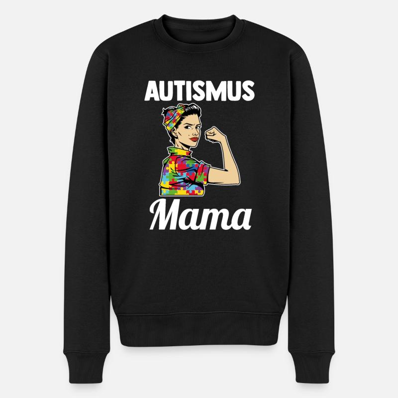 Autismus Mama Mutter Autist Autisten - Männer Premium Bio Pullover - Schwarz