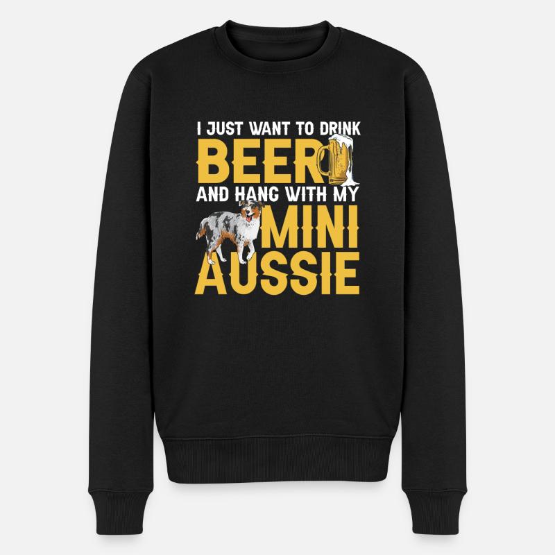 Berger australien miniature - Pull Premium bio Homme - noir
