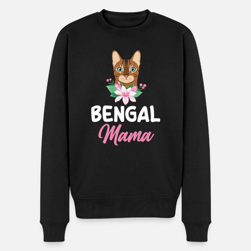 Katze Bengalkatze - Männer Premium Bio Pullover - Schwarz
