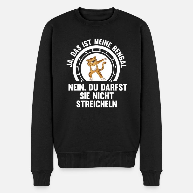 Katze Bengalkatze - Männer Premium Bio Pullover - Schwarz