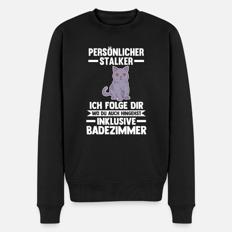 Britisch Kurzhaar Katze - Männer Premium Bio Pullover - Schwarz