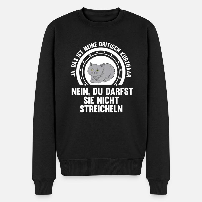 Britisch Kurzhaar Katze - Männer Premium Bio Pullover - Schwarz