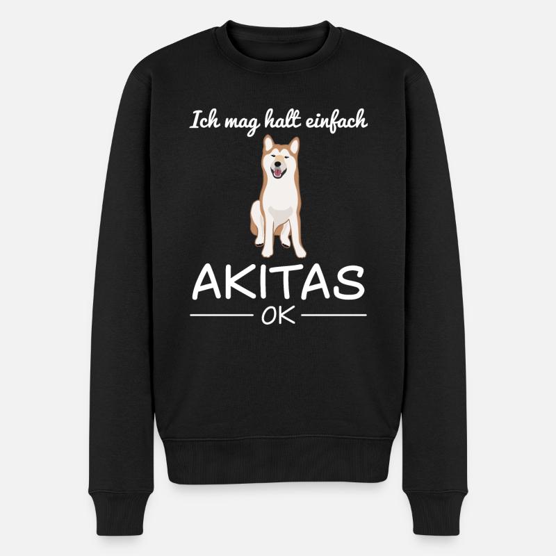 Akita Inu Hund Hundeliebhaber Spruch Geschenk - Männer Premium Bio Pullover - Schwarz