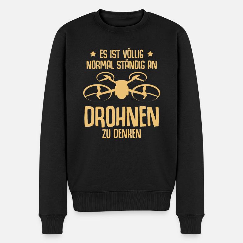 Drohne Quadcopter Quadrocopter - Männer Premium Bio Pullover - Schwarz