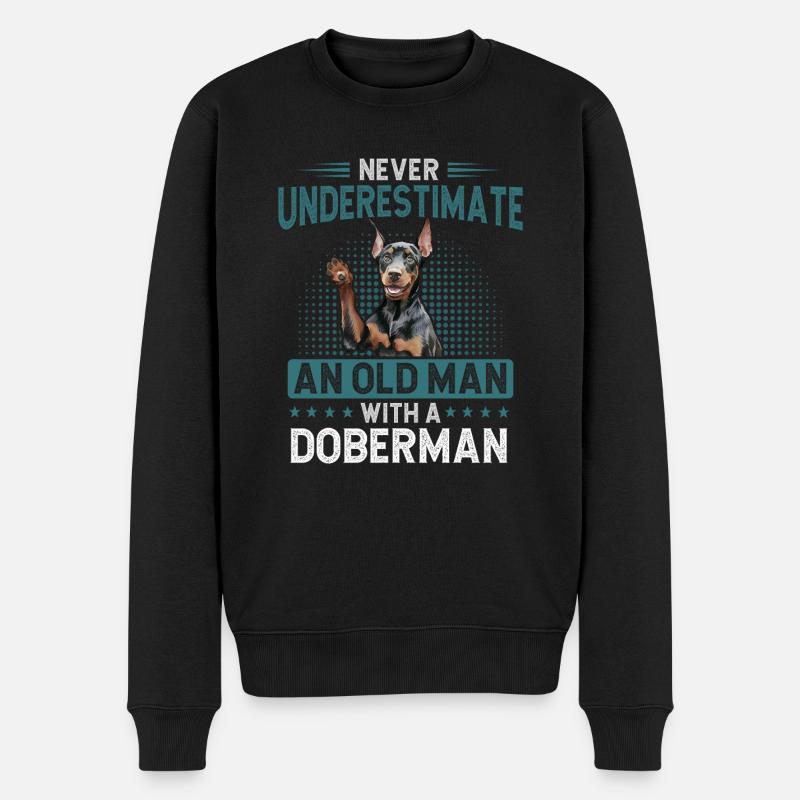 Doberman Pinscher Chien Dobie - Pull Premium bio Homme - noir