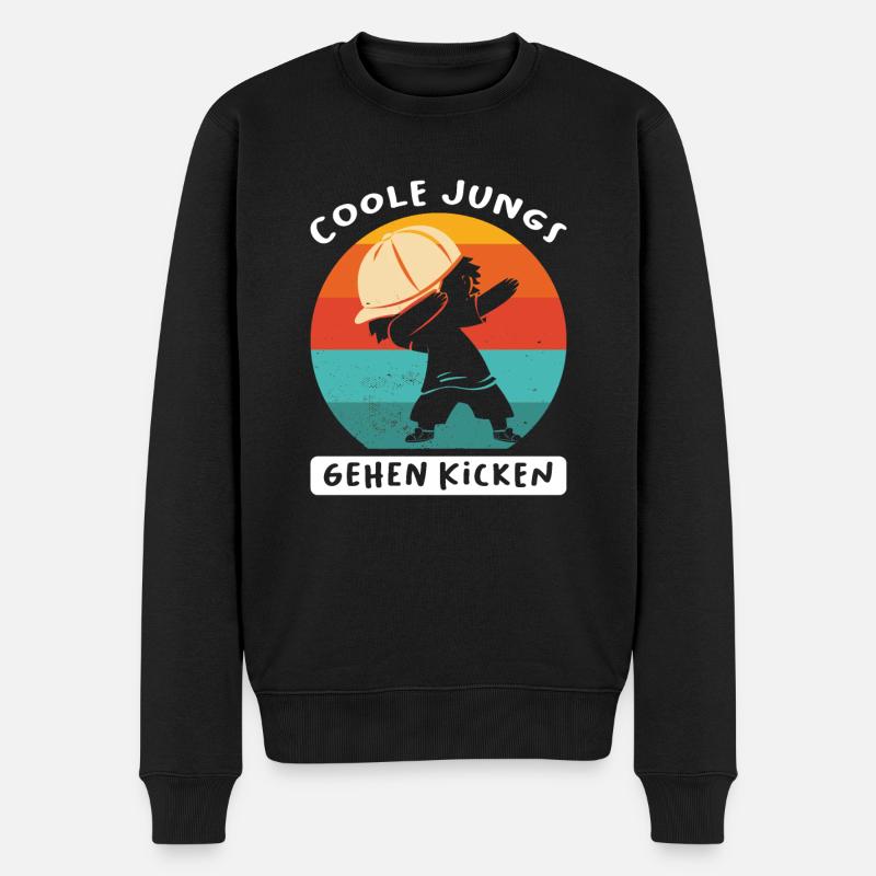 Fußball Dabbing Kicken Geschenk - Männer Premium Bio Pullover - Schwarz