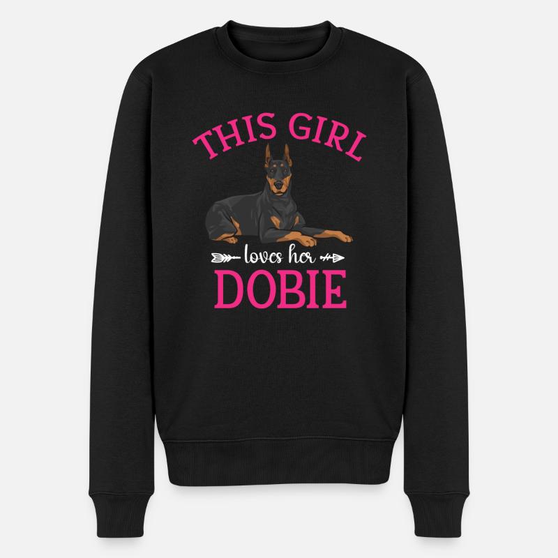 Dobermann Pinscher Hund Dobie - Männer Premium Bio Pullover - Schwarz