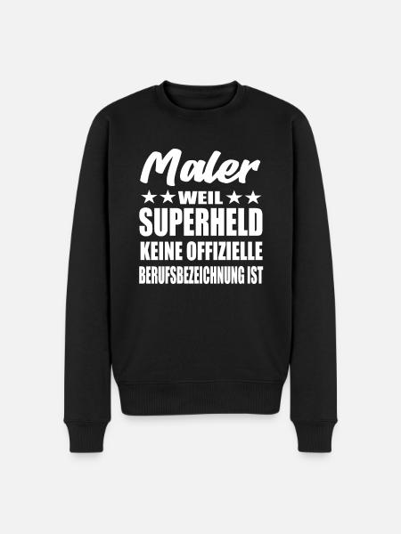 Maler Superheld Spruch - Männer Premium Bio Pullover - Schwarz