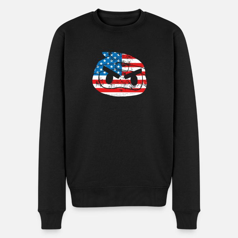 Drapeau ninja des États-Unis - Pull Premium bio Homme - noir