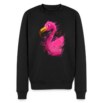 Colorful Flamingo - Männer Premium Bio Pullover - Schwarz - Vorne - Nico (187cm)