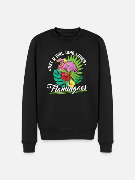 Flamingo Mädchen - Männer Premium Bio Pullover - Schwarz