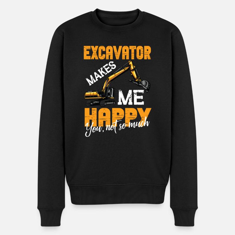 Lustiger Bagger Spruch für Baggerfahrer - Männer Premium Bio Pullover - Schwarz