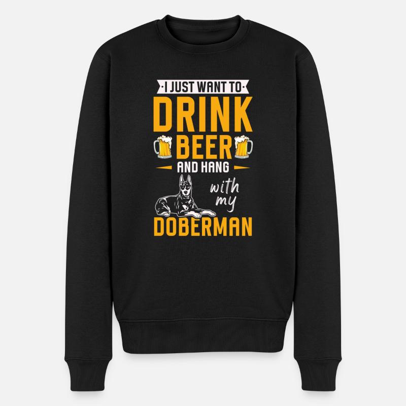 Doberman Pinscher Chien Dobie - Pull Premium bio Homme - noir