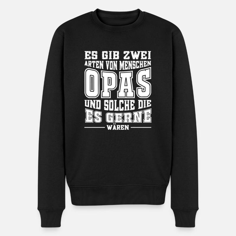 Zwei Arten von Menschen Opa Geschenk 60 Geburtstag - Männer Premium Bio Pullover - Schwarz
