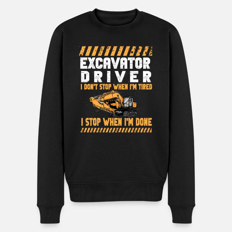 Lustiger Bagger Spruch für Baggerfahrer - Männer Premium Bio Pullover - Schwarz