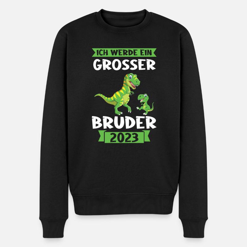 T-Rex Dino Dinosaurier Grosser Bruder 2023 Gesche - Männer Premium Bio Pullover - Schwarz