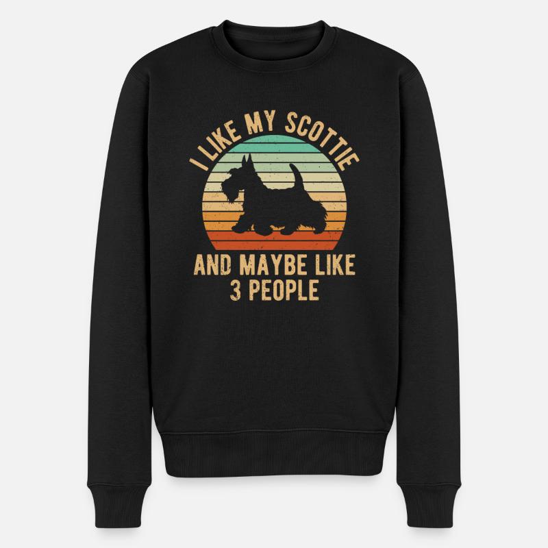 Scottish Terrier Scottie Hund - Männer Premium Bio Pullover - Schwarz