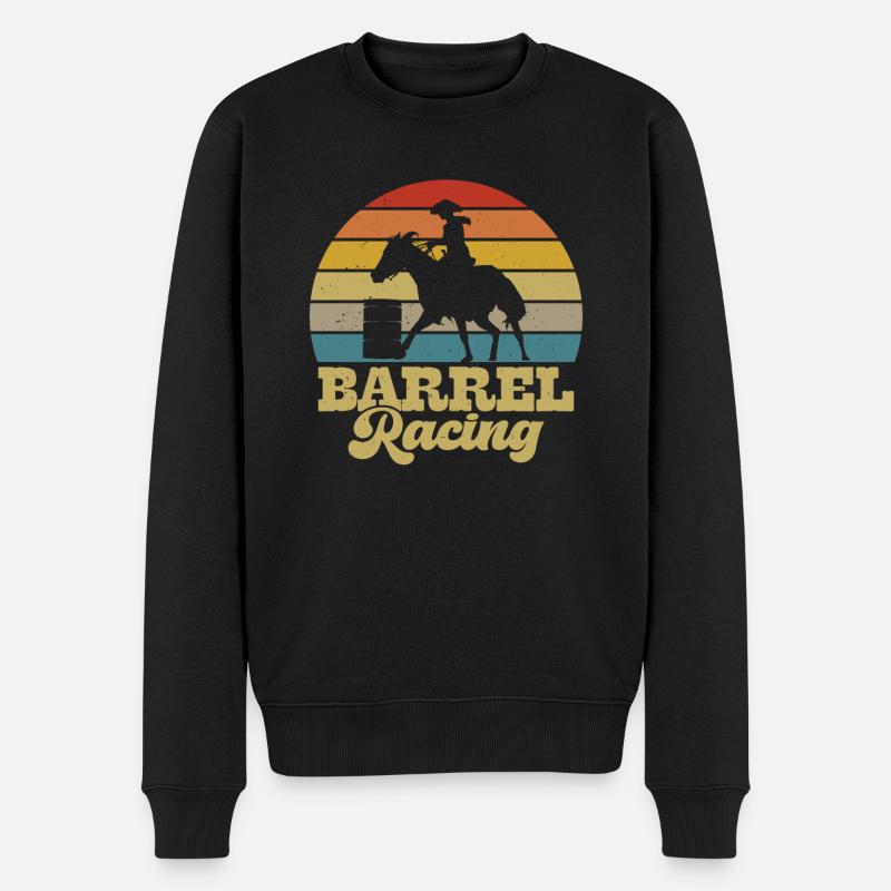 Retro Barrel Racing Vintage Western Barrel Sunset - Pull Premium bio Homme - noir